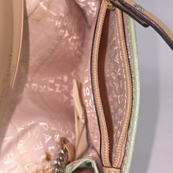 KATE SPADE NEW YORK MINT GREEN LEATHER COIN DARLA SMALL WALLET W/ KEYRING *FLAWS - Picture 12 of 16